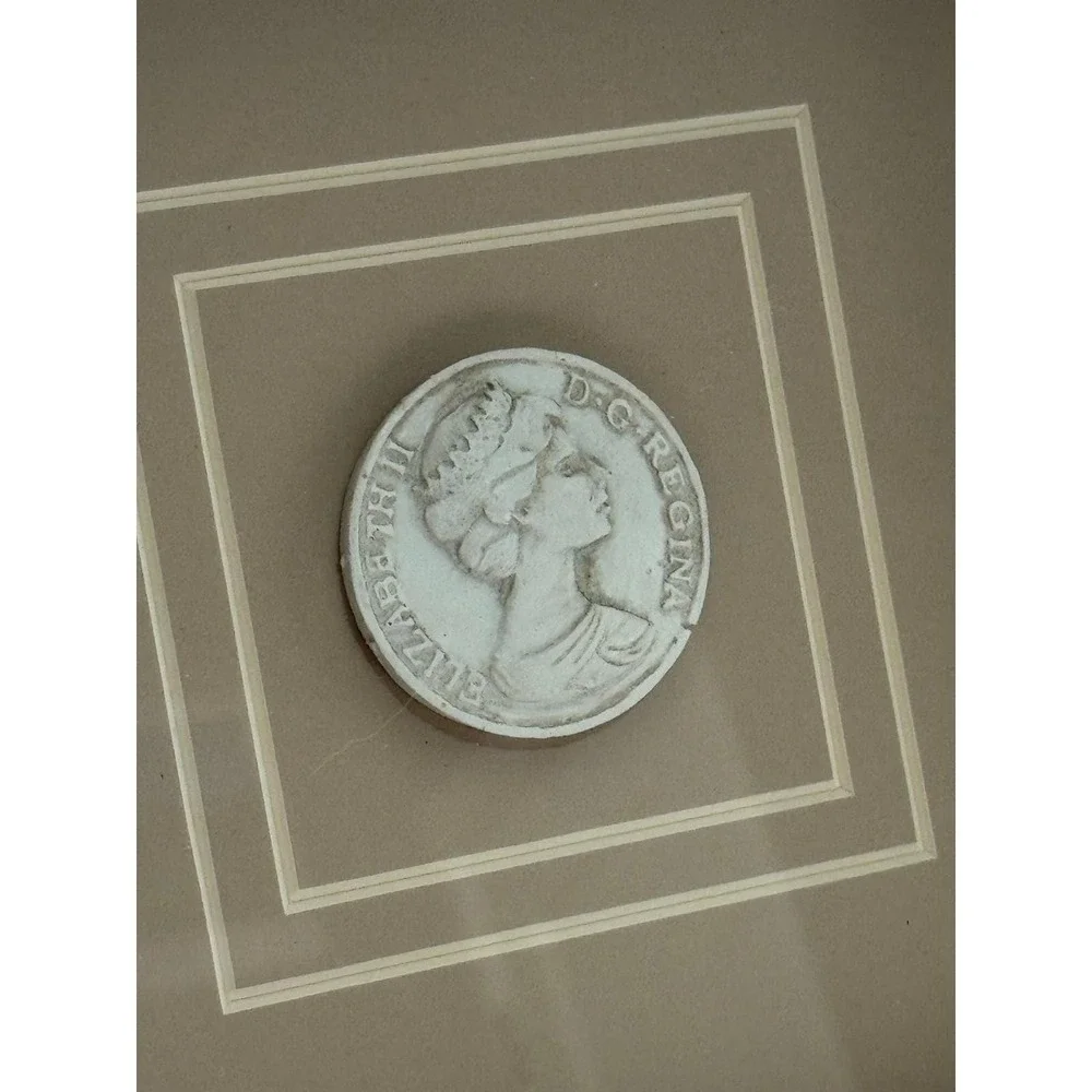Set of 3 Framed Ceramic Intaglio Bust Relief Wall Art Vintage-Style 9.5 Inch